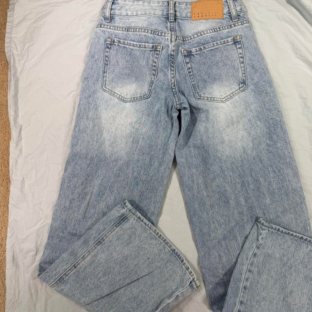 PacSun Casey‎ Low Rise Baggy Jeans Light Wash Distressed Wide Leg Size 23 - Picture 4 of 8